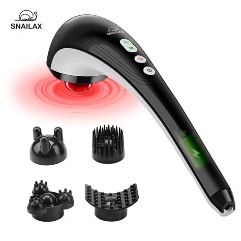 Snailax Cordless Handheld Back Massager Heated Rechargeable Percussion Massage Handheld Deep