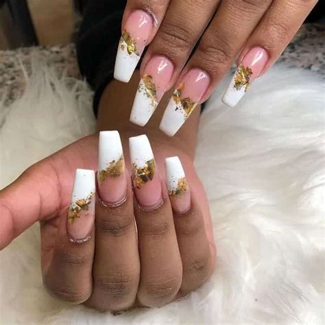 Long White Tip Coffin Nails