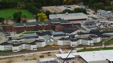 6k Stock Footage Aerial Video Flying By The New Hampshire State Prison
