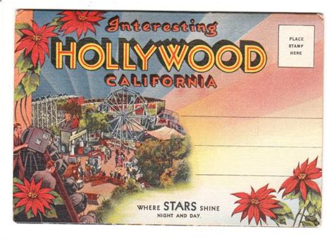 Hollywood California Vintage Postcard Folder Unused Etsy California