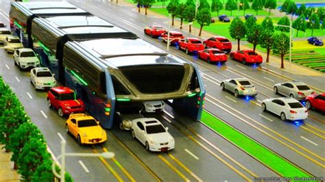Teb El Gigantesco Autobús Chino Que Se Elevará Por Encima De Los