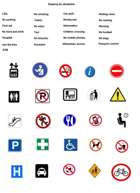 Signs And Symbols Worksheet