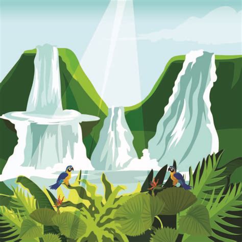Waterfall In The Jungle Download Free Vectors Clipart Graphics