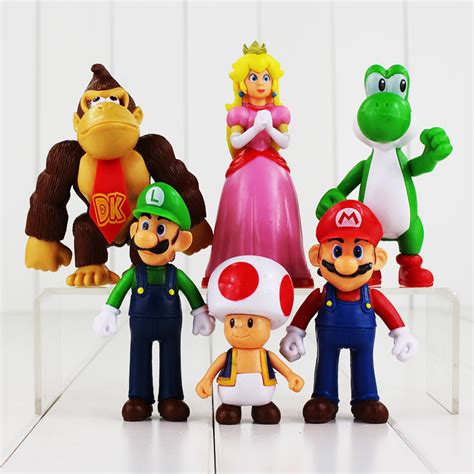 Big Size 7 12cm 6pcslot Super Mario Bros Peach Toad Mario Luigi Yoshi