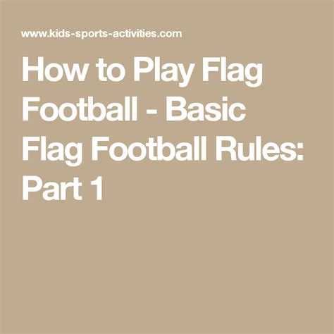 How To Play Flag Football Basic Flag Football Rules Part 1 Flag