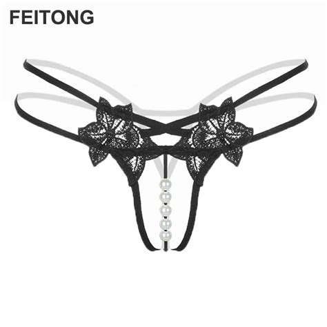 Feitong Women Sexy G String Thongs Intimates Briefs Women Lace Underwear Breathable Chic