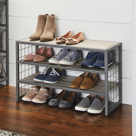 Better Homes And Gardens Decorative Gunmetal Grey Wood And Metal Shoe