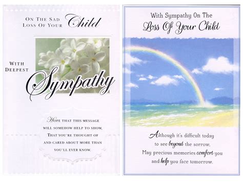 With Deepest Sympathy On The Sad Loss Of Your Child Sympathy Card 1st P