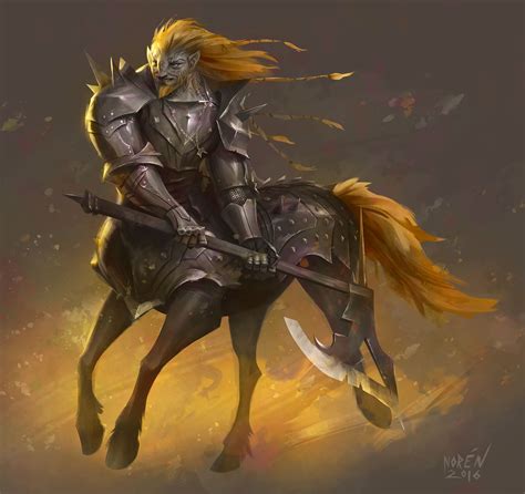 Artstation Centaur Dark Knight Magnus Norén Fantasy Races Fantasy