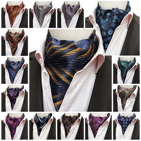 ️ Mens Ascot Paisley Tie Cravat Classic Silk Jacquard Vivid Wedding