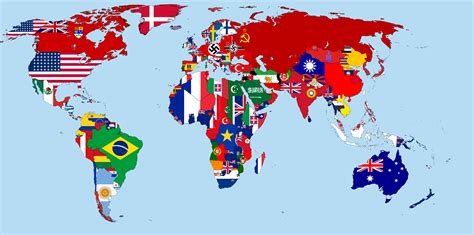 Флаги на карте Мира 1942 года