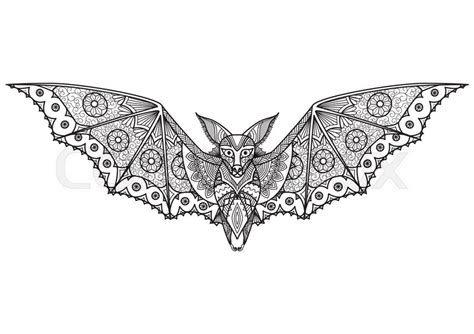Bat Mandala Designs Coloring Pages