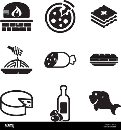 Italian Food Icons Stock Vector Image And Art Alamy