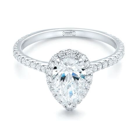 5 out of 5 stars. Custom Pear Shaped Diamond And Halo Engagement Ring ...