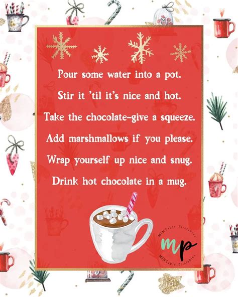 Christmas Hot Chocolate Poem Print Out Instant Download | Etsy