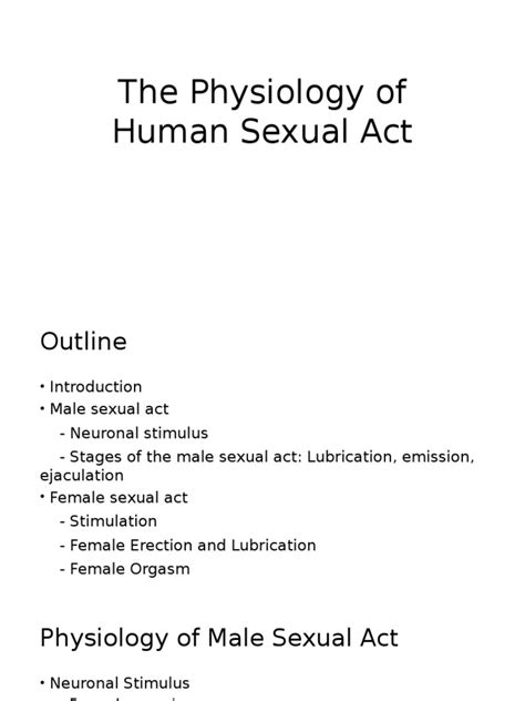 The Physiology Of Human Sexual Act Final Pdf Orgasm Ejaculation