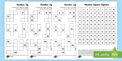 Jigsaw Numbers To 100 Worksheet