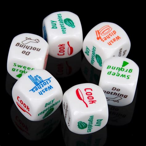 10pcslot Lovely Distribution Funny Dice Set Lovers Housework Dice