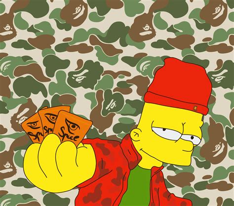 Supreme Bape Bart Simpson Wallpapers Top Free Supreme Bape Bart