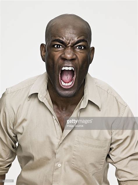 African American Man Shoutingpowerful Shot Angry Person Angry People