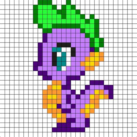 MLP Spike Perler Bead Pattern Pixel Art Pattern Perler Bead Art Pony Bead Patterns
