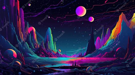 Premium Ai Image Generative Ai Psychedelic Space Banner Template