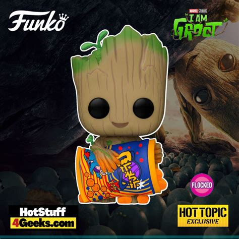 2023 New I Am Groot Groot W Cheese Puffs Flocked Funko Pop