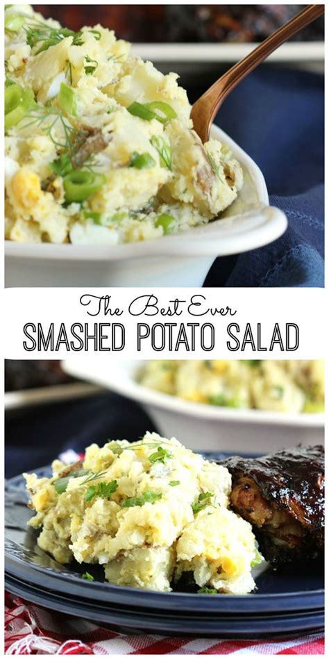 Small yellow, white, or red potatoes are best for potato salad. The Best Smashed Potato Salad | Recipe | Dressing for fruit salad, Potatoes