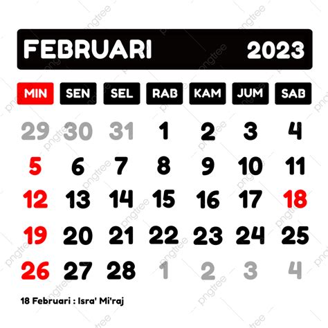 Indonesian Calendar With Holidays In February 2023 Calendar 2023