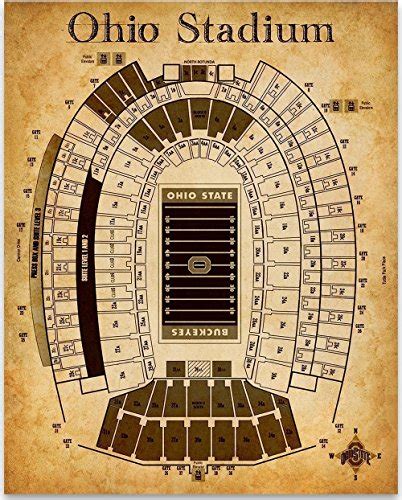 The crimson tide play their home games at rhoads stadium. Ohio Stadium Football Seating Chart Art Print - 11x14 Unframed Art Print - Great Sports Bar ...