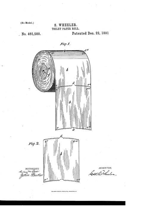 Us465588a Toilet Paper Roll Toilet Paper Patent Toilet Paper