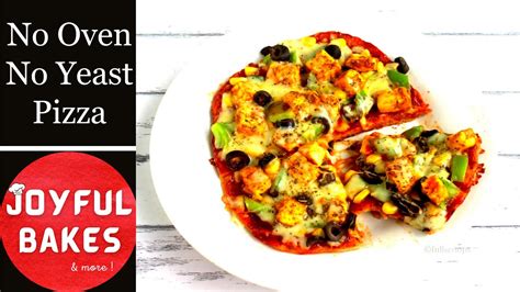 Instant Veg Pizza No Oven No Yeast Easy Thin Crust Paneer Pizza