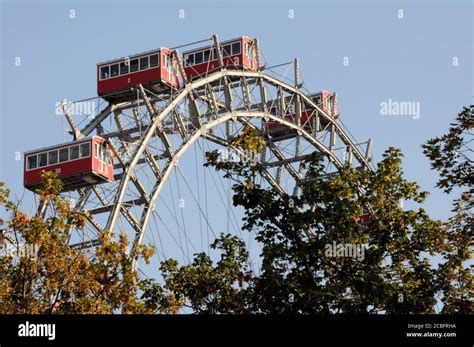 Wiener Riesenrad Vienna Ferris Wheel At Prater Amusement Park Vienna
