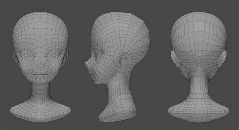 Low-poly anime girl head free 3D model | CGTrader