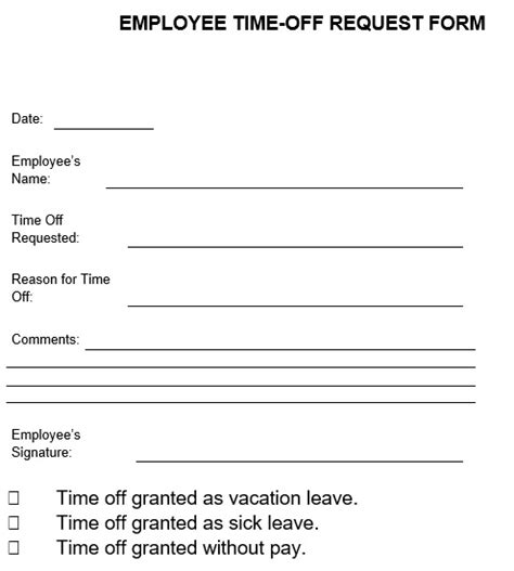 Free Employee Time Off Request Forms And Templates Word Templatedata