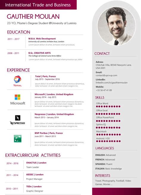 The only intelligent cv database dedicated to engineering, procurement and construction people. Curriculum Vitae Design en 2020 (avec images) | Modele de ...
