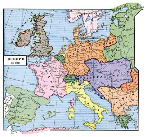 Europe At The End Of The Franco Prussian War 1871 1870 1871 Pinterest
