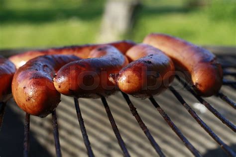 Sausages Grill Outdoors Stock Image Colourbox