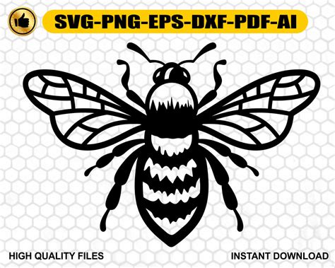 Bee Clipart Bee Cut Files For Silhouette Honey Svg Bee Dxf Bee Svg
