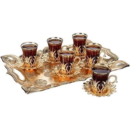 Amazon Com Set Of Demmex Turkish Tea Glasses Saucers Set With