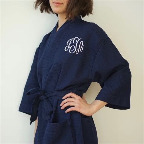 Monogrammed Robe Bridesmaid Gift Waffle Robe Kimono Spa Robe