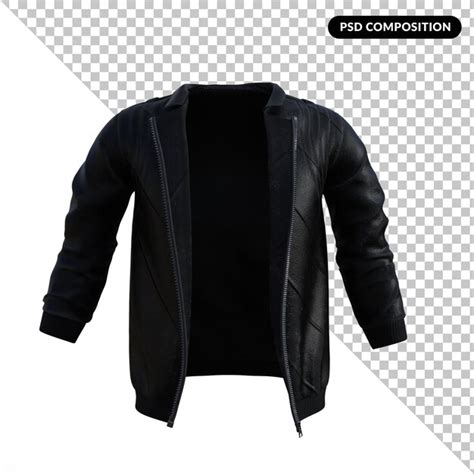 Premium Psd Black Leather Jacket Isolated 3d