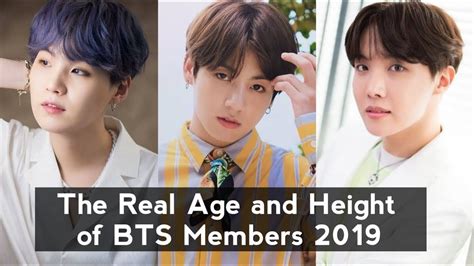 Each bts members has their name, birthday, and international age systems. The Real Age and Height of Kpop BTS Members 2019 - YouTube