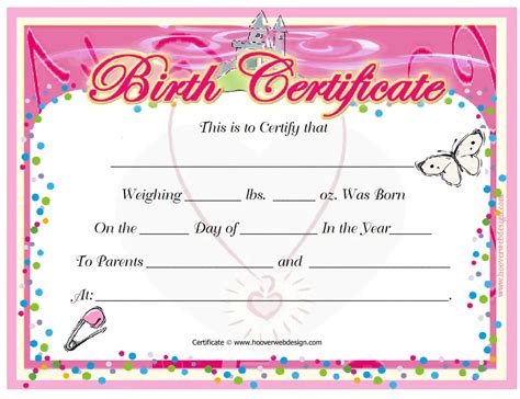 Download 28 FREE Birth Certificate Templates WORD PDF Word Excel