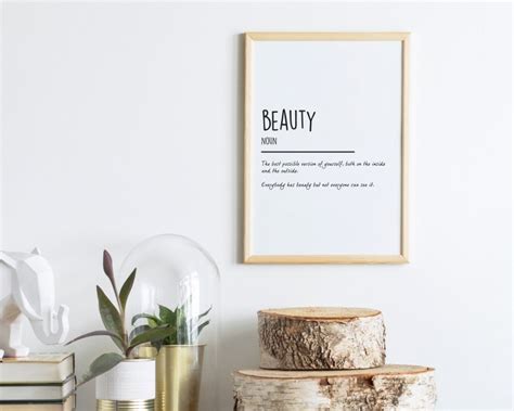 Beauty Definition Poster Beauty Definition Print Home Decor Etsy