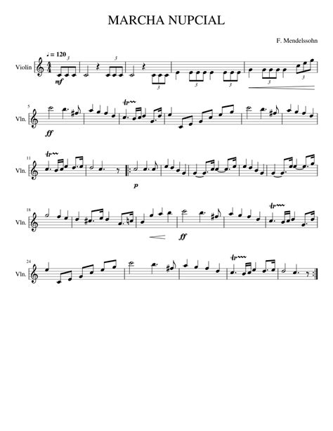 Partitura Marcha Nupcial Violino