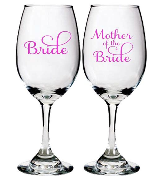 Personalized Brides Wine Glass Or Mother Of The Bride Wine Glass