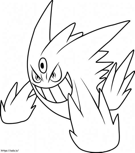 Mega Gengar Pokemon Coloring Page