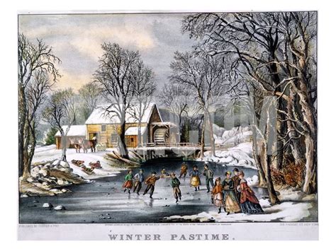 Currier And Ives Winter Painting Winter Art Folk Art Painting Giclee