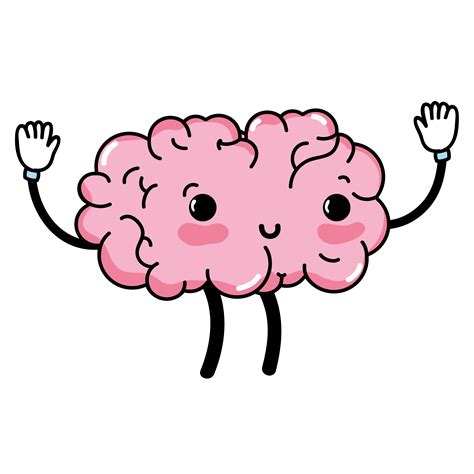 Kawaii Cute Happy Brain With Arms And Legs 658977 Vector Art At Vecteezy